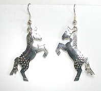 Sterling Silver and Turquoise Appaloosa horse earrings