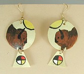  Native American Oglala Lakota rawhide buffalo spirit earrings