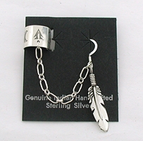 Navajo Sterling Silver feather ear cuff