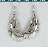 Native American Navajo sterling silver Feather earrings