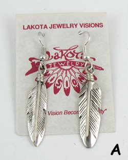 Authentic Native American Lakota Feather Earrings