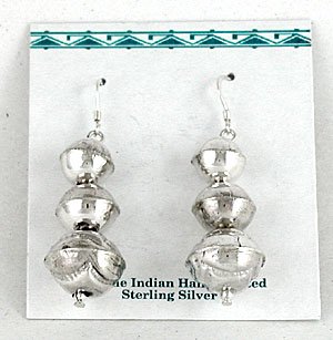  sterling silver 3-Bead earrings
