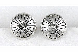  sterling silver Concha Button post earrings