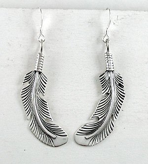  sterling silver Feather earrings