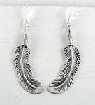 sterling silver feather earrings wire-style