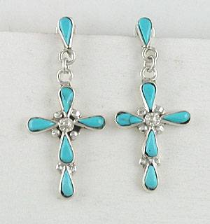  sterling silver Cross earrings