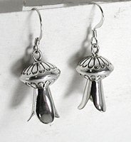 Sterling Silver squash blossom bead earrings by Navajo Virginia Tso