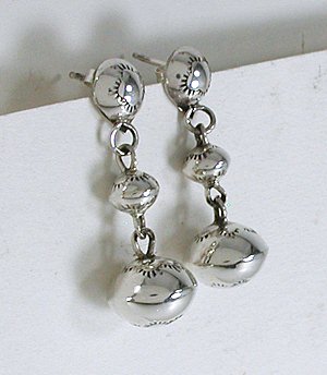 sterling silver 3-Bead earrings