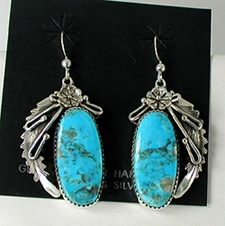 Peterson Johnson Navajo Sterling Silver and Turquoise Earrings