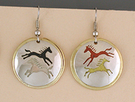 authentic Native American Four Directions Horses wire earrings by Lakota artisan Mitchell Zephier
