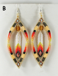 Authentic Native American Beaded dangle wire earrings by Lakota artisan Alan Monroe