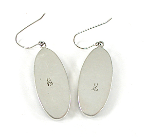 authentic Native American sterling silver and Turquoise wire earrings by Navajo artisan Lester Jackson