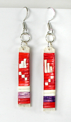 authentic Native American Porcupine Quill wire earrings by Lakota artisan Ivan Knife