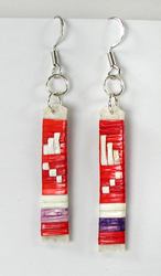 authentic Native American Porcupine Quill wire earrings by Lakota artisan Ivan Knife