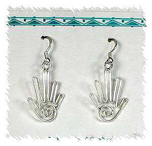 Navajo Sterling Silver Mystic Hand wire earrings