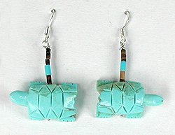 native american turquoise turtle earrings