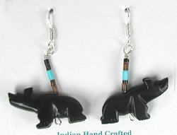 native american turquoise medicine bear earrings