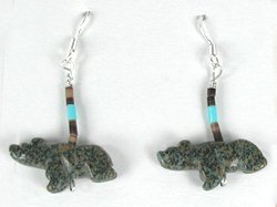 native american turquoise medicine bear earrings