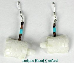 Navajo Turtle Fetish Earrings