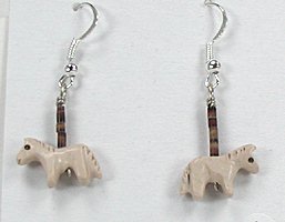 Navajo dolomite horse fetish earrings