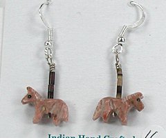 Navajo dolomite horse fetish earrings