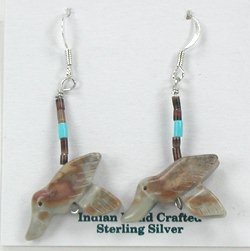 Navajo Hummingbird Fetish Earrings