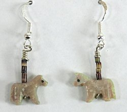 Authentic Navajo pipestone horse fetish earrings by Hector Goodluck