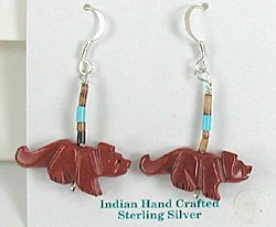 Navajo Rabbit Fetish Earrings