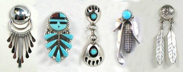Native American Indian Sterling Silver  Earrings