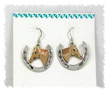 Authentic Native American sterling silver horseshoe earrings by Navajo Hank Desiderio