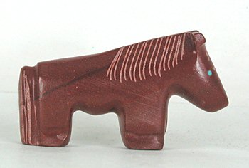 Authentic Native American Indian Pipestone Horse Fetish by Zuni Emery Boone