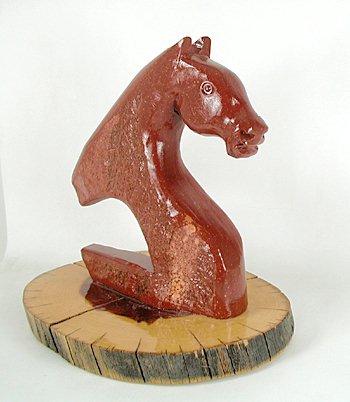 Authentic Native American Horse Fetish Carving of pipestone by Lakota Alan Monroe