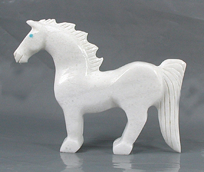 Authentic Native American Indian Horse Fetish carving by Zuni Andres Lementino