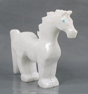 Authentic Native American Indian Horse Fetish carving by Zuni Andres Lementino