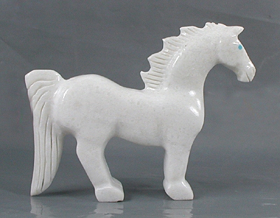 Authentic Native American Indian Horse Fetish carving by Zuni Andres Lementino