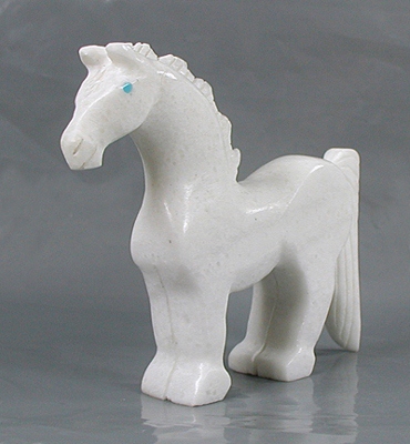 Authentic Native American Indian Horse Fetish carving by Zuni Andres Lementino