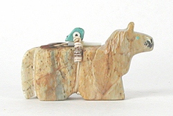 Authentic Native American Horse Fetish Carving of Picasso marble by Zuni Edwin Begay