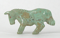 Authentic Native American Horse Fetish Carving of turquoise by Zuni Andres Quandelacy