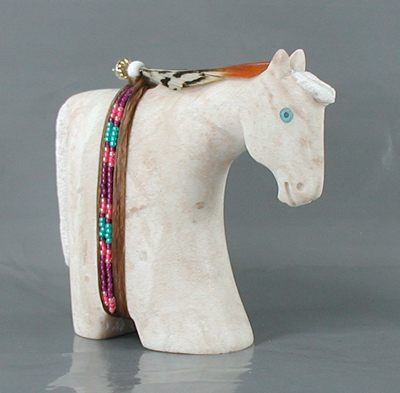 Authentic Native American Navajo Horse Fetish Carving by Harold Davidson