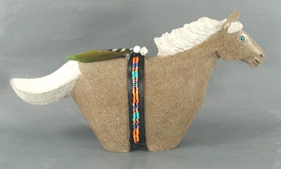 Authentic Native American Navajo Horse Fetish Carving by Harold Davidson