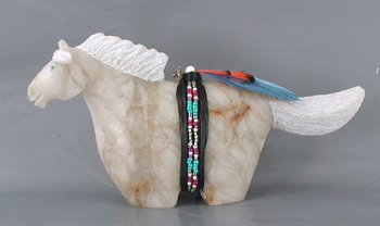 Authentic Native American Navajo Horse Fetish Carving by Harold Davidson