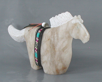 Authentic Native American Navajo Horse Fetish Carving by Harold Davidson