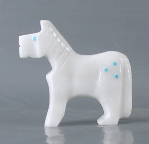 Authentic Native American Horse Fetish Carving of marble by Zuni Todd Etsate