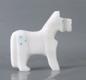 Authentic Native American Horse Fetish Carving of marble by Zuni Todd Etsate