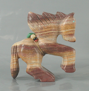 Authentic Native American Horse Fetish Carving of Onyx by Zuni Douglas Martza