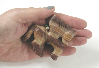Authentic Native American Horse Fetish Carving of Onyx by Zuni Douglas Martza