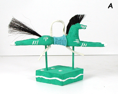 Authentic Native American miniature horse spirit stick by Oglala Lakota artisan Alvin Iron Cloud Sr.