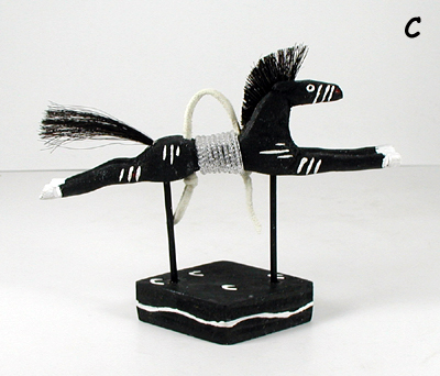 Authentic Native American miniature horse spirit stick by Oglala Lakota artisan Alvin Iron Cloud Sr.