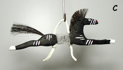 Authentic Native American miniature horse spirit stick by Oglala Lakota artisan Alvin Iron Cloud Sr.