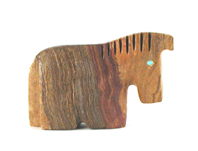 Authentic Native American Horse Fetish Carving of Onyx by Zuni Tyrone Poncho